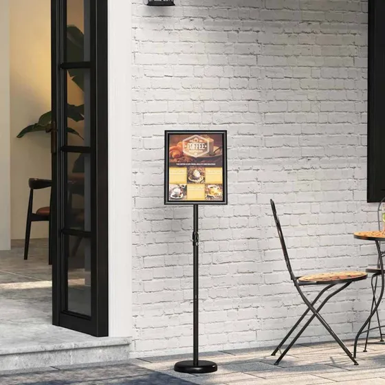 vidaXL Messeskærm Sort 25x25x125 cm Aluminium