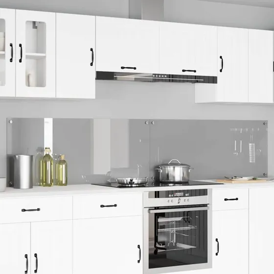 vidaXL Køkkenbacksplash 2 stk Lysegrå 120 x 50 cm hærdet glas
