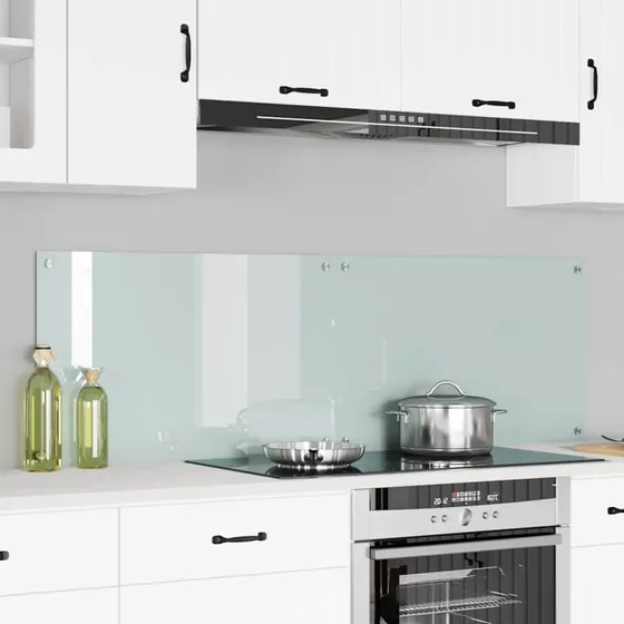 vidaXL Køkkenbacksplash 2 pcs Hvid 80 x 50 cm hærdet glas
