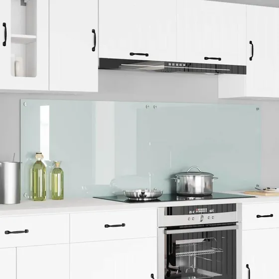 vidaXL Køkkenbacksplash 2 pcs Hvid 90 x 60 cm hærdet glas