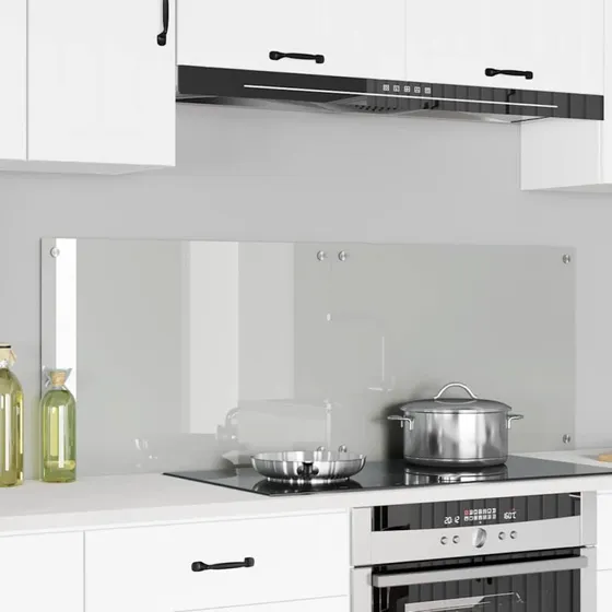 vidaXL Køkkenbacksplash 2 pcs, transparent, 70 x 50 cm, hærdet glas