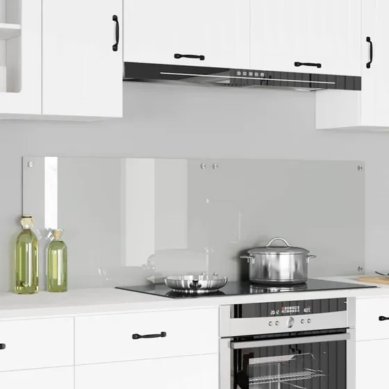 vidaXL Køkkenbacksplash 2 pcs, transparent, 80 x 50 cm, hærdet glas