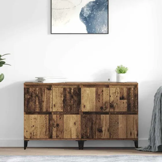 vidaXL Sideboard 2 stk Gammelt Træ 60 x 35 x 70 cm Konstrueret Træ