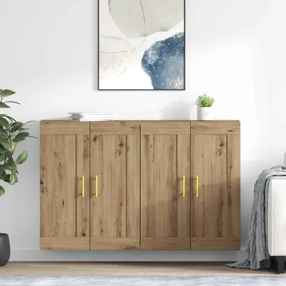 vidaXL Væghængt Skab 2 stk Artisan Egetræ 69,5 x 34 x 90 cm