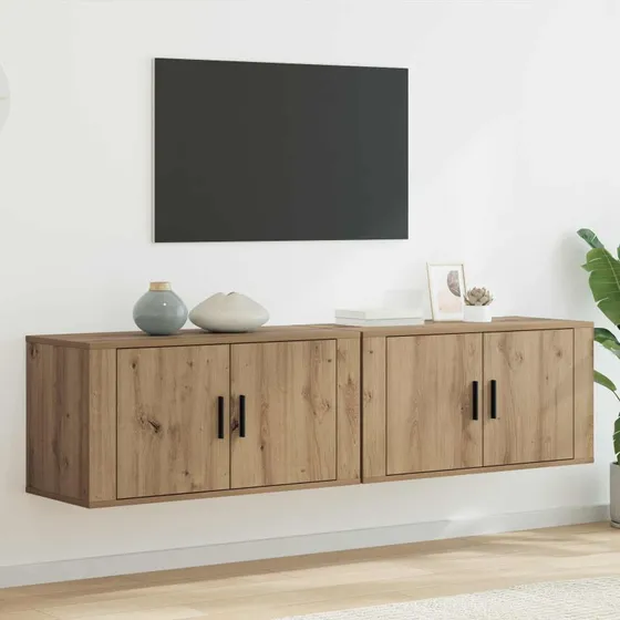 vidaXL Væghængt TV-skab 2 stk Artisan Egetræ 80x34,5x40 cm