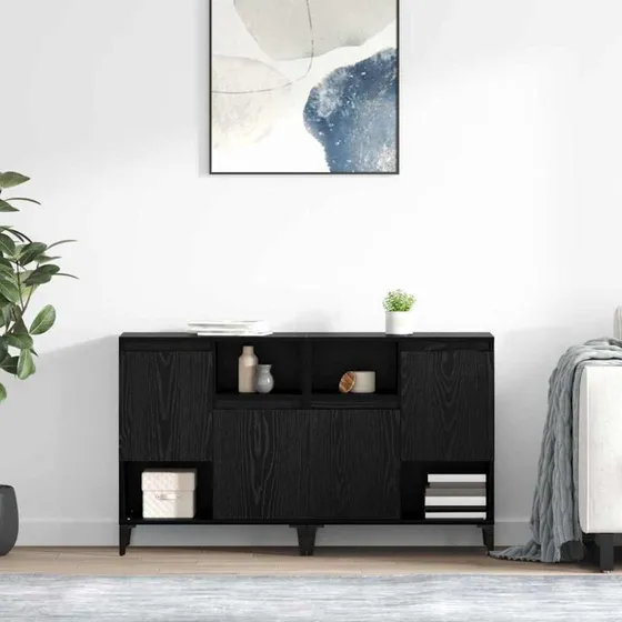 vidaXL 2 stk Sideboard Sort 60 x 35 x 70 cm Konstrueret Træ