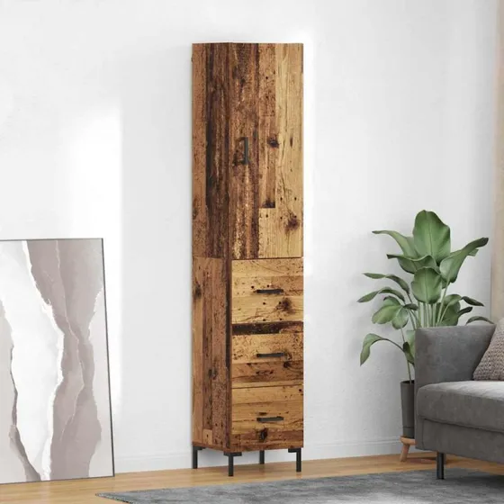 vidaXL Højskab Gammelt Træ 69,5 x 34 x 180 cm Konstrueret Træ
