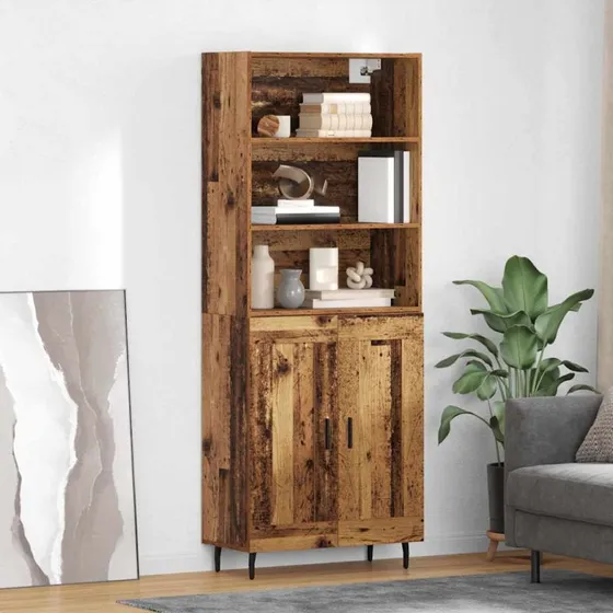 vidaXL Highboard Gammelt Træ 69,5 x 34 x 180 cm