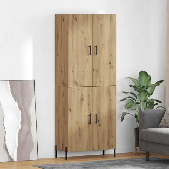 vidaXL Highboard Artisan Egetræ 69,5 x 34 x 180 cm