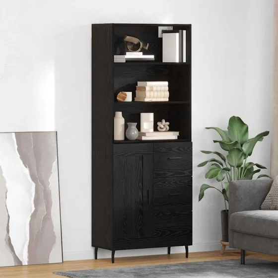 vidaXL Highboard Sort eg 69,5 x 34 x 180 cm