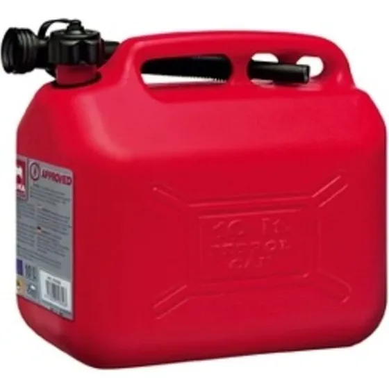 Benzindunk rød 10 L – UN-godkendt med fleksibel hældetud