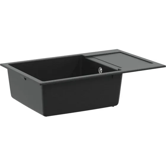 vidaXL Vask Sort 780 x 500 mm, 80% Kvarts & 20% Resin
