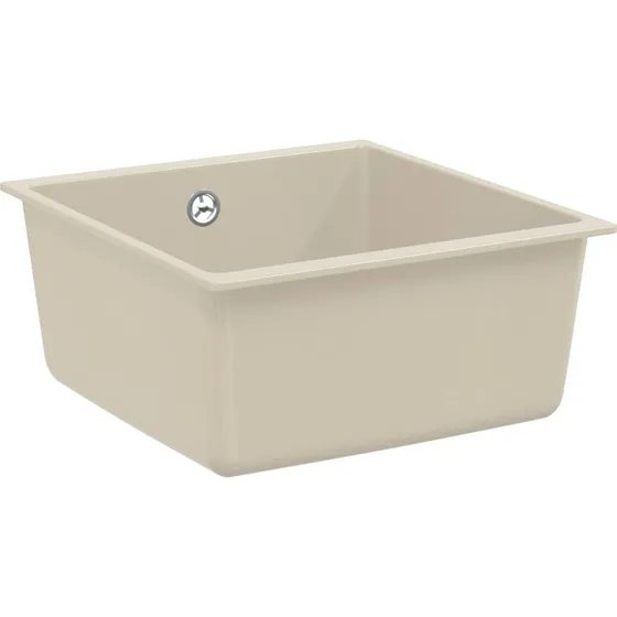 vidaXL Vask Beige 430 x 460 mm, 80% Kvarts & 20% Resin