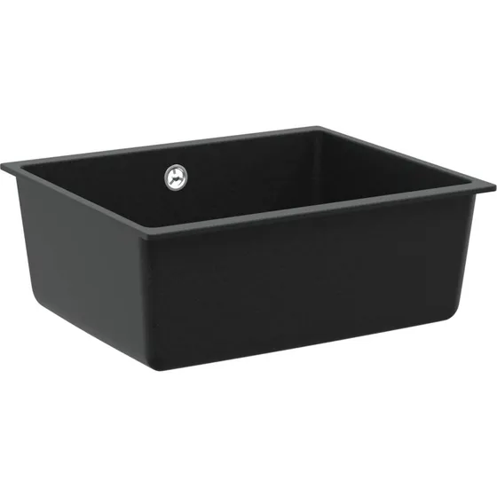 vidaXL Vask Sort 530 x 460 mm, 80% Kvarts og 20% Resin