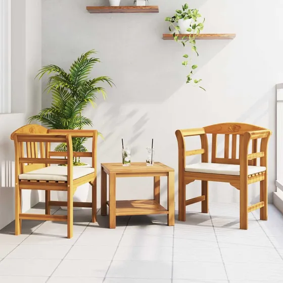 vidaXL Rosebænk Naturlig 68,5 x 46 x 82,5 cm Massivt Akacietræ