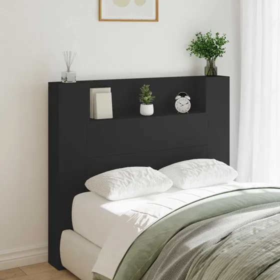 vidaXL Hovedgærde med LED, Sort 120 x 16,5 x 103,5 cm