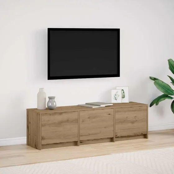 vidaXL TV-bord Artisan 140 x 34 x 40 cm med LED-lys, konstrueret træ