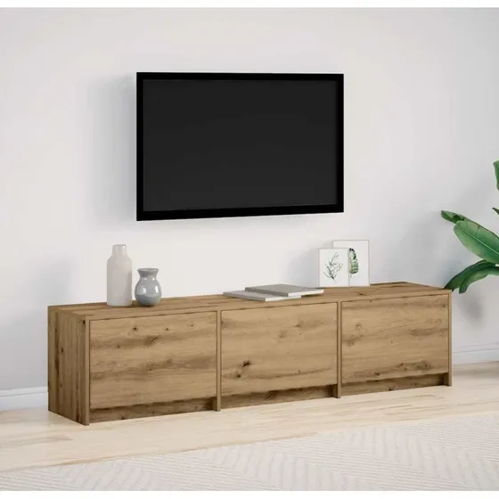 vidaXL TV-bord Artisan eg 165 x 34 x 40 cm med LED-lys, konstrueret træ