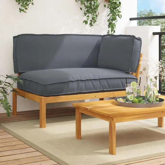 vidaXL Sofa Sæt Antracit 133 x 92 x 69 cm, Massivt Akacietræ