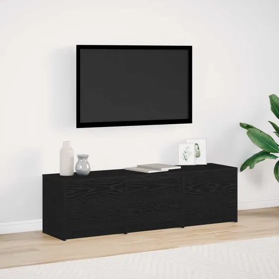vidaXL TV-skab med LED, Sort, 140 x 34 x 40 cm, Konstrueret træ
