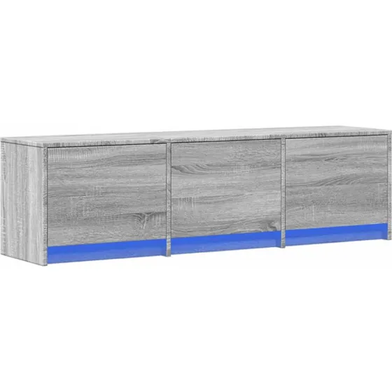 vidaXL TV-skab med LED Grå Sonoma 140 x 34 x 40 cm Konstrueret træ