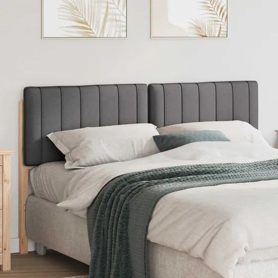 vidaXL Polstret Sengegavl Brun/Mørkegrå 150 cm, Massiv Fyrretræ