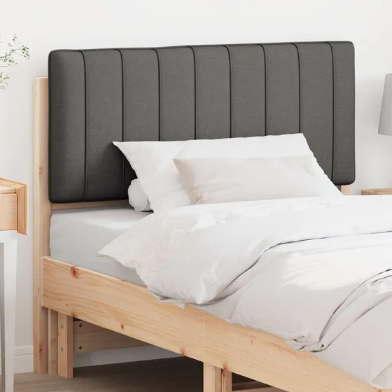 vidaXL Polstret Sengegavl 100 cm Brun/Mørkegrå Massiv Fyrretræ