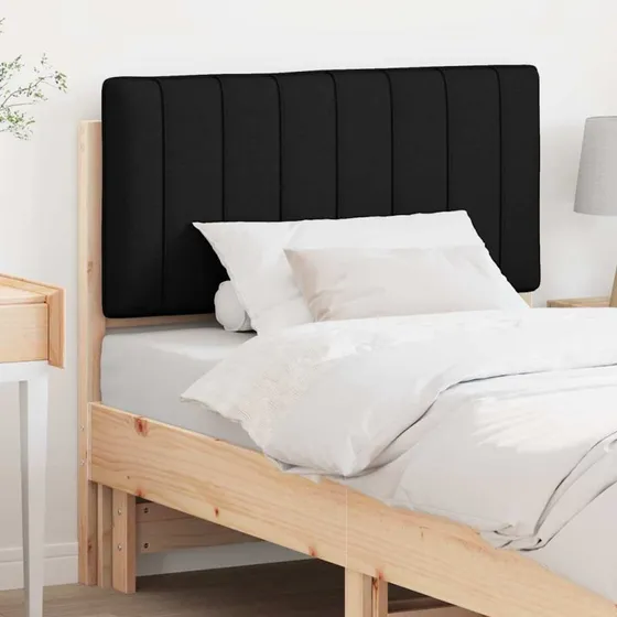 vidaXL Polstret Sengegavl 90 cm Brun/Sort Massiv Fyrretræ