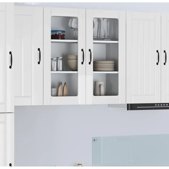 vidaXL Køkkenskab Lucca Hvid Højglans 80x31x80 cm Konstrueret Træ
