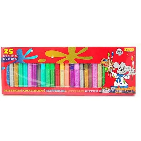 Sense Glitterlim 25 stk – 15x15ml & 10x10ml
