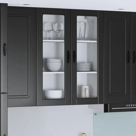 vidaXL Vægskab Lucca Sort 80x31x100 cm Konstrueret Træ
