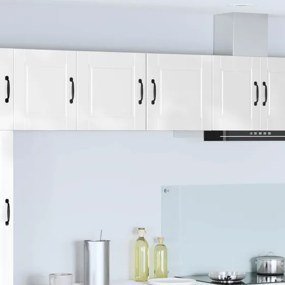 vidaXL Køkkenskab 2 stk Høj gloss hvid 40 x 31 x 40 cm Konstrueret træ