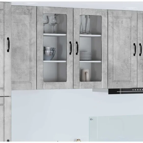 vidaXL Køkkenskab med hylde Beton Grå 40 x 31 x 80 cm Konstrueret træ