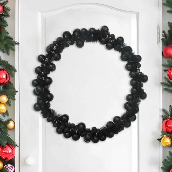 vidaXL Julekugleguirlande Sort 186 cm