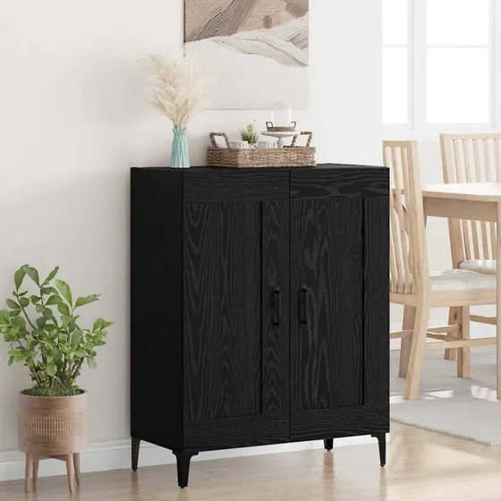 vidaXL Sideboard Sort 69,5 x 34 x 90 cm Konstrueret Træ