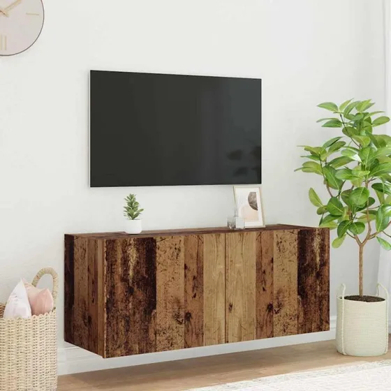 vidaXL TV-vægskab Gammelt træ 100 x 35 x 41 cm