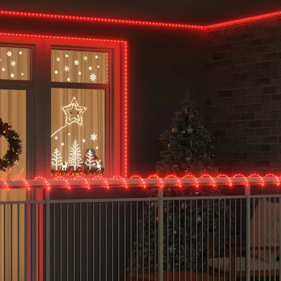 vidaXL Sejllys med 2400 LED'er, Rødt, 100 m, PVC