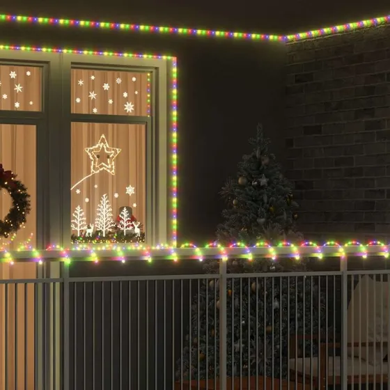 vidaXL Sejllys med 240 LED'er, 10 m, flerfarvet PVC