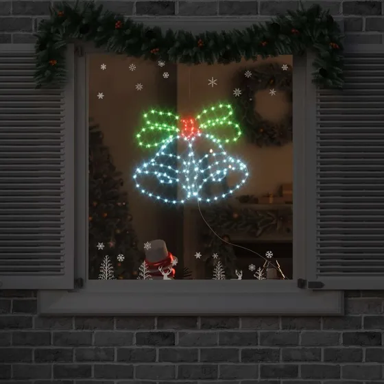 vidaXL Juleklokke 144 LED, 57 x 47,5 cm, flerfarvet PVC