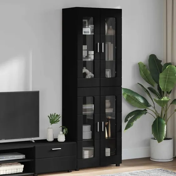 vidaXL Highboard FLORIN Sort 60x35x182 cm Konstrueret Træ