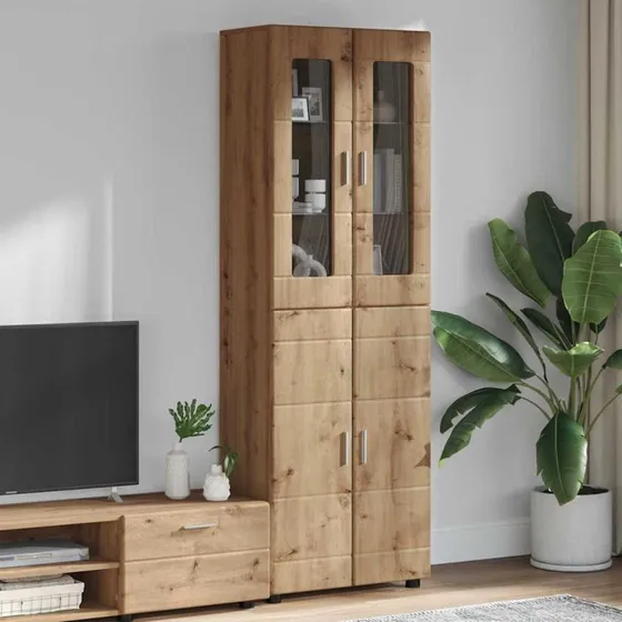 vidaXL FLORIN Artisan Egetræ Highboard 60 x 35 x 182 cm