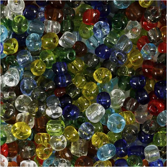 Rocaiperler Ø4 mm, str. 6/0, hul 0,9–1,2 mm, transparent 1000 g