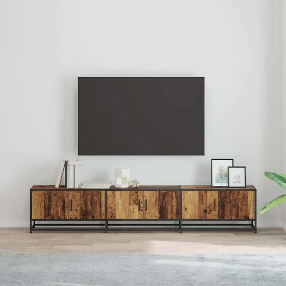 vidaXL TV-stativ 210 x 35 x 41 cm gammelt træ konstrueret træ