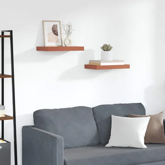 vidaXL Væghylde 2 stk Rød 40 x 23,5 x 4 cm Konstrueret Træ