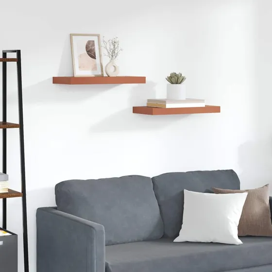 vidaXL Vægmonteret Hylde 2 stk Rød 50 x 23 x 4 cm Konstrueret Træ