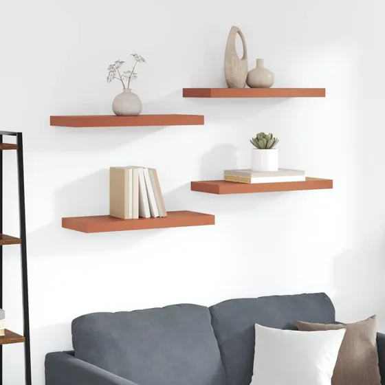 vidaXL Væghylde 4 stk Rød 60 x 23 x 4 cm Konstrueret Træ