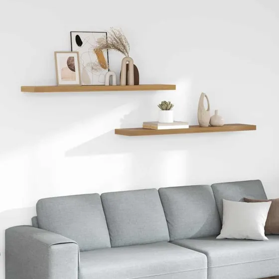 Braun Væghylde 2 stk Brun 120 x 23,5 x 4 cm Konstrueret træ