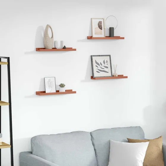 vidaXL Væghylde 4 stk Rød 40 x 9 x 3 cm Konstrueret Træ