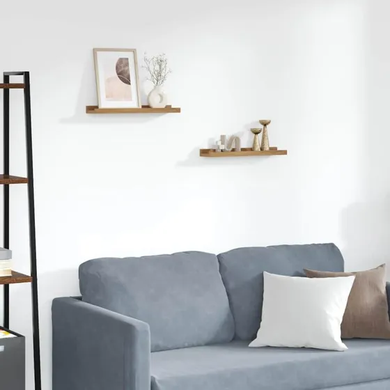 vidaXL Væghylde 2 stk Brun 40 x 9 x 3 cm Konstrueret Træ