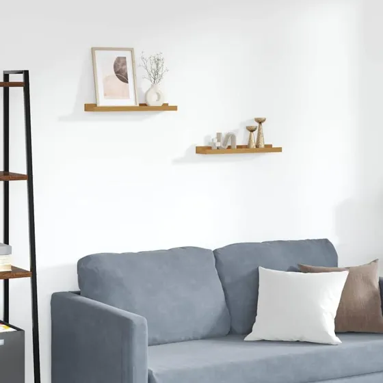 vidaXL Væghylde 2 stk Beige 40 x 9 x 3 cm Konstrueret Træ